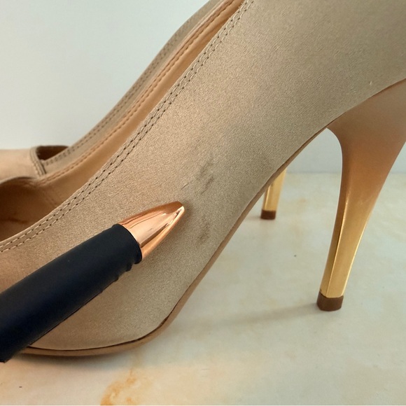 Stella McCartney olive green satin pumps. 38/8-8.5 - Picture 4 of 7